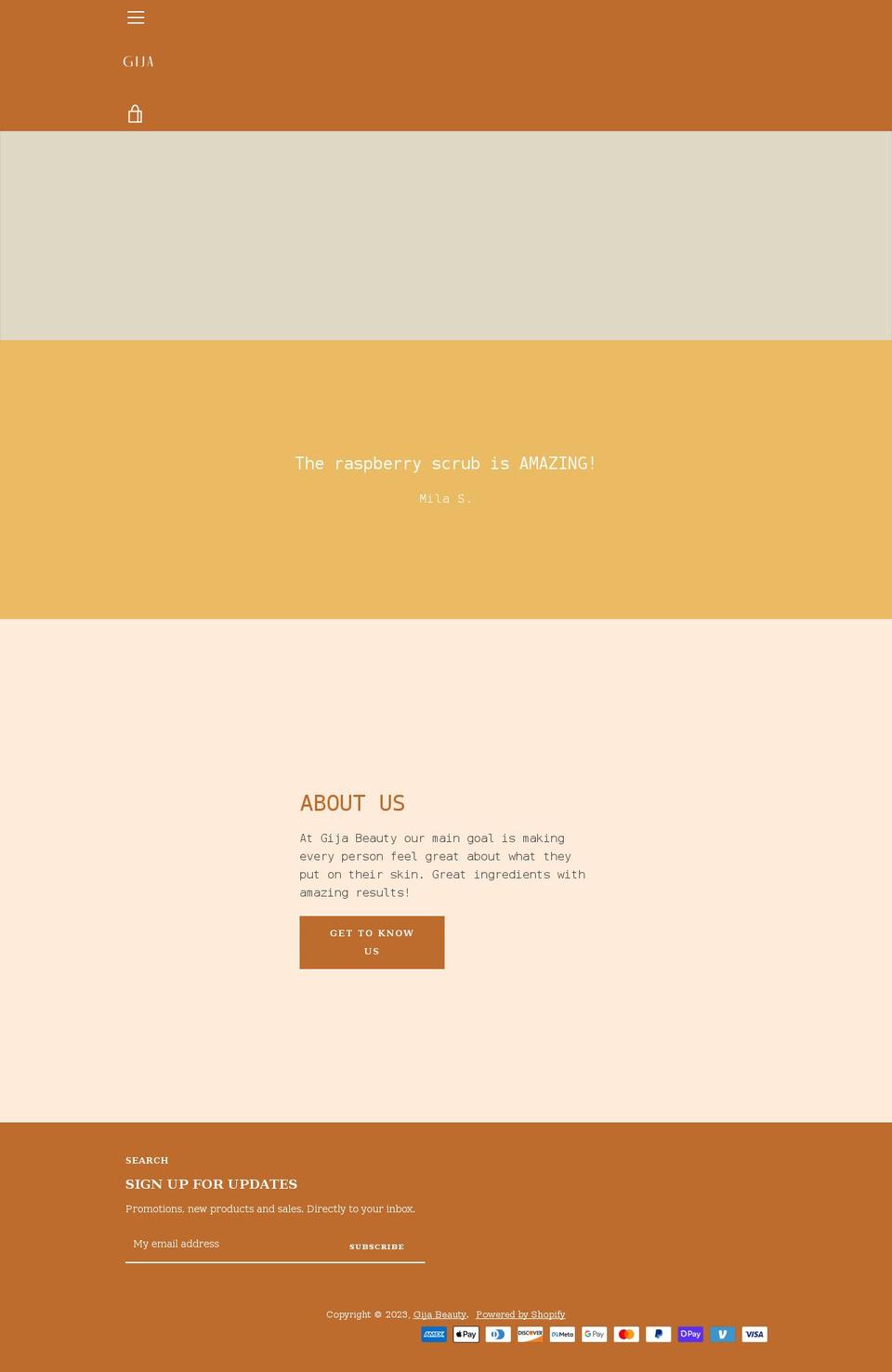 gijabeauty.com shopify website screenshot