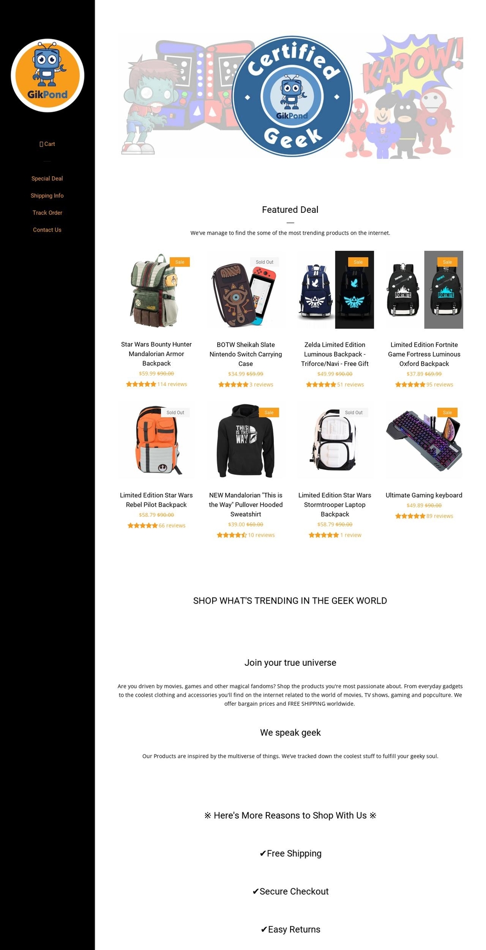 gikpond.com — Shopify storefront screenshot