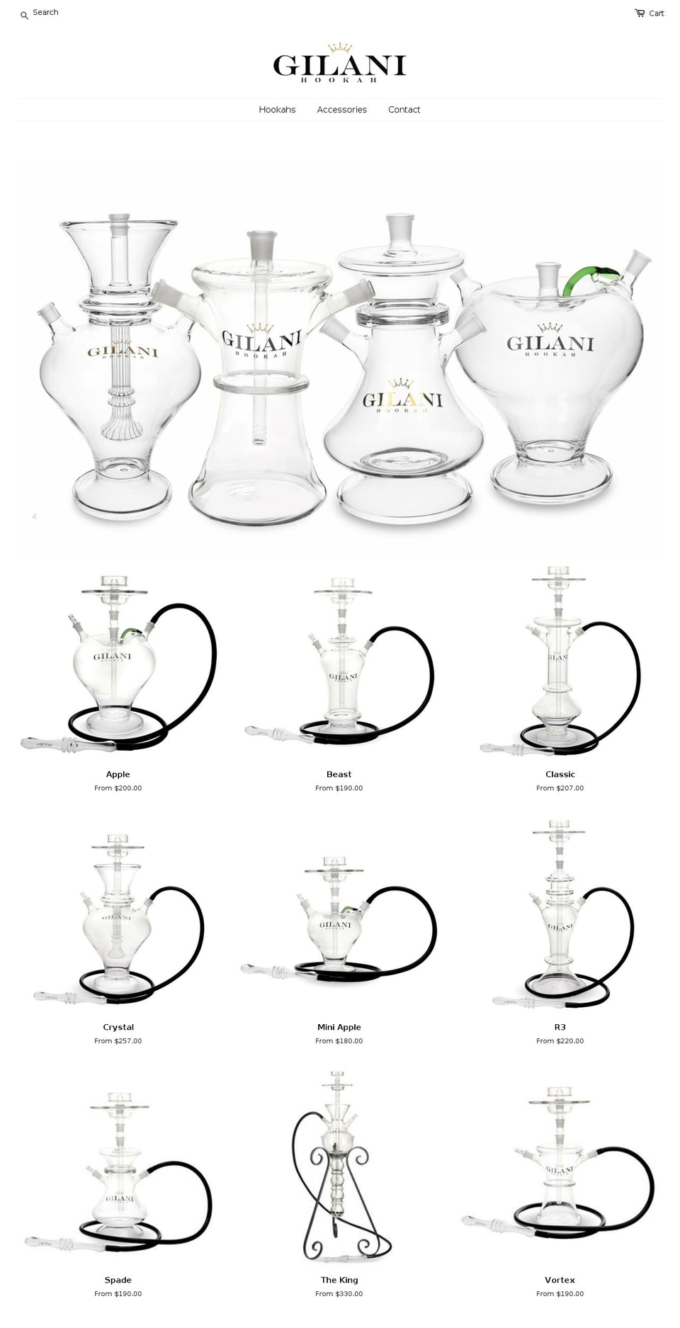 gilanihookah.com shopify website screenshot