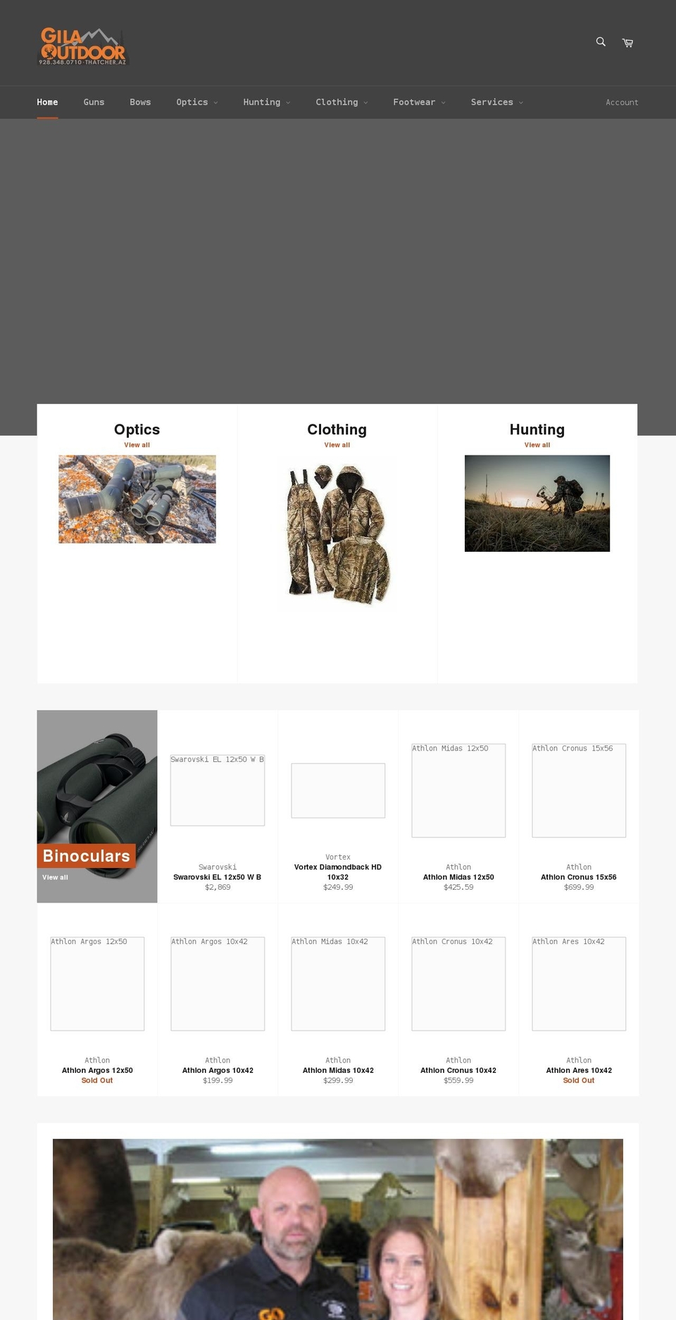 gilavalleyoutdoor.com shopify website screenshot