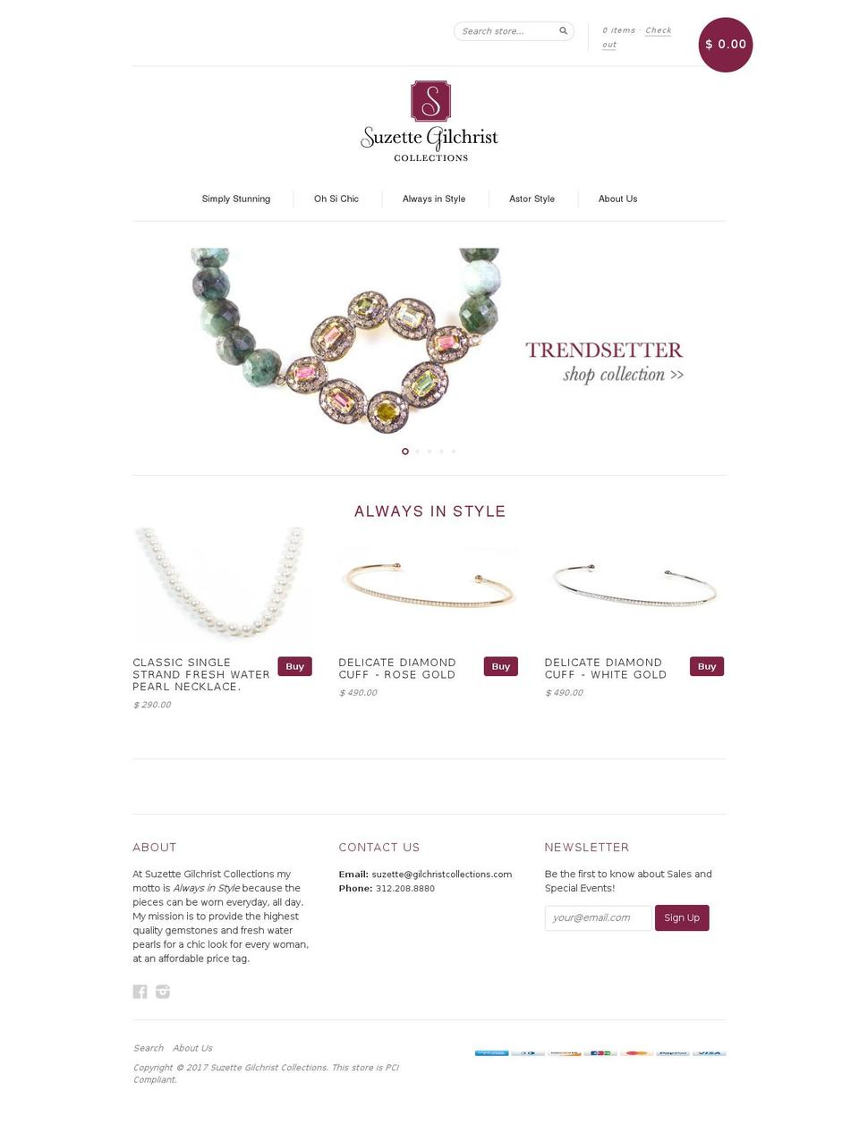 gilchristcollections.com shopify website screenshot