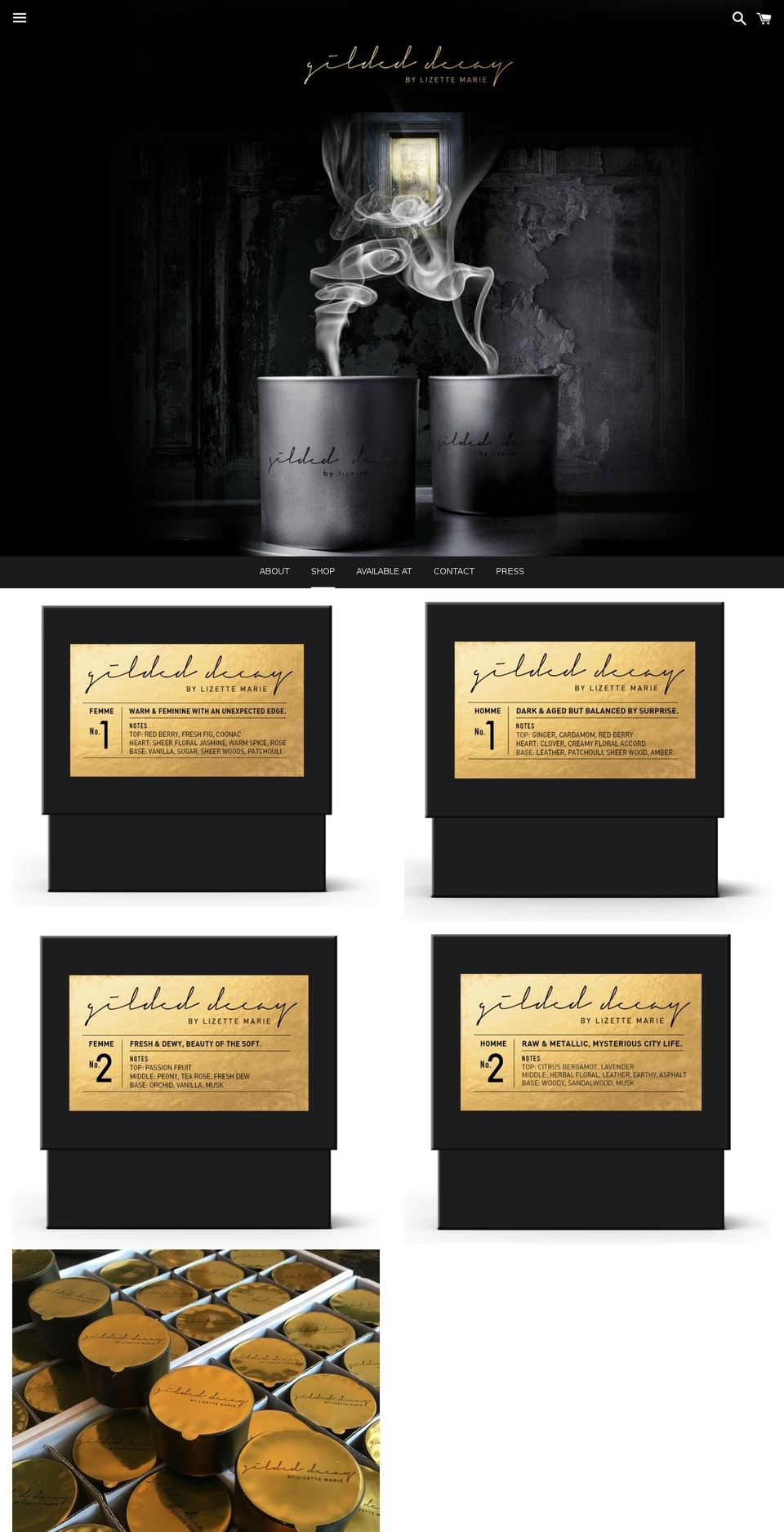 gildeddecay.com shopify website screenshot