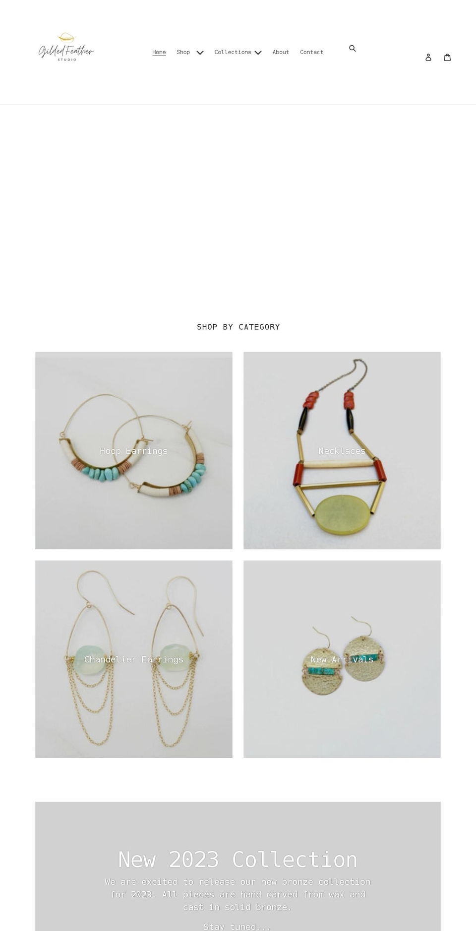 gildedfeatherstudio.com shopify website screenshot