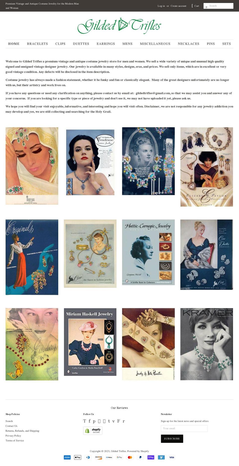 gildedtrifles.com shopify website screenshot