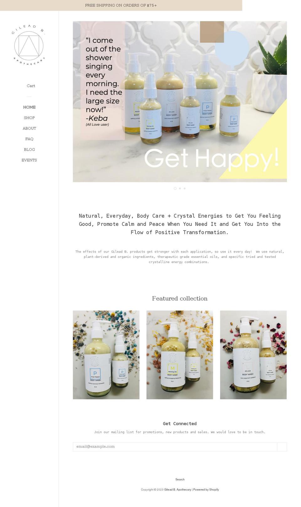 gileadb.com shopify website screenshot