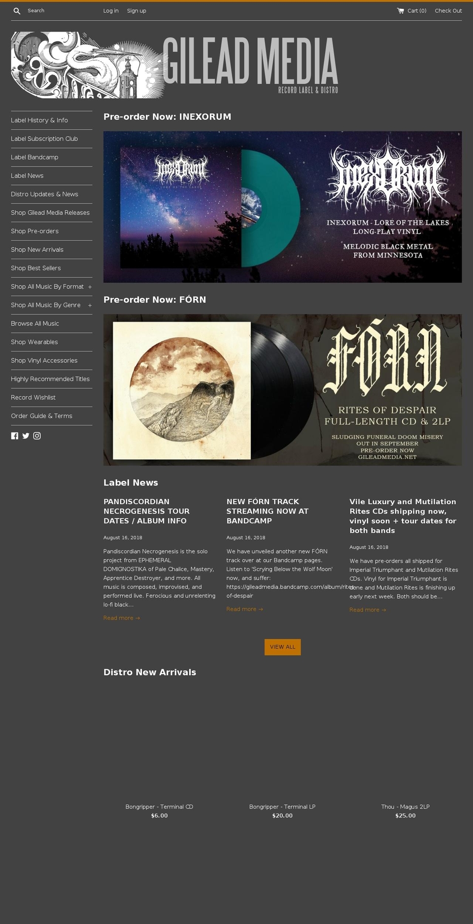 gileadmedia.net shopify website screenshot