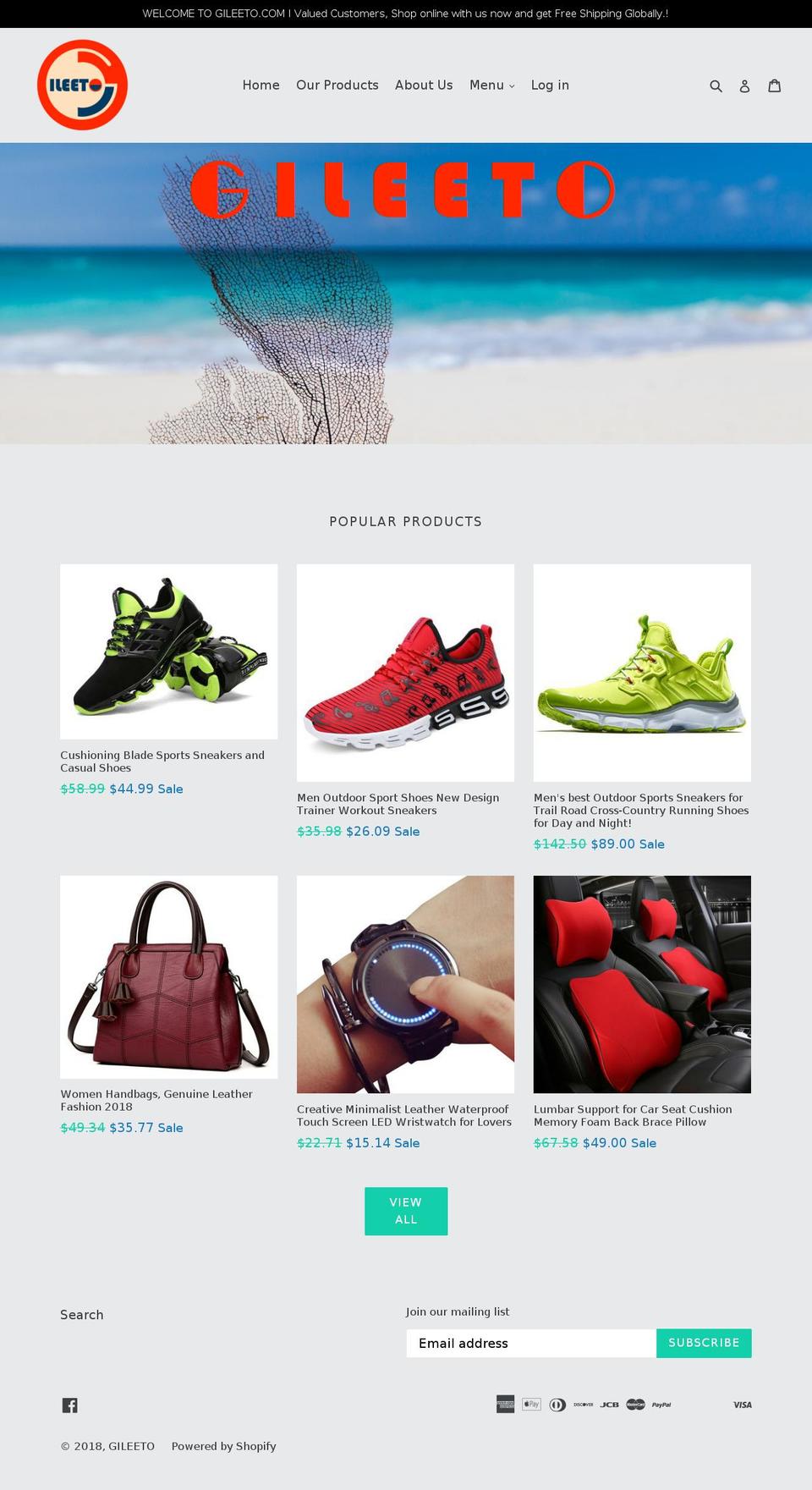 gileeto.com — Shopify storefront screenshot