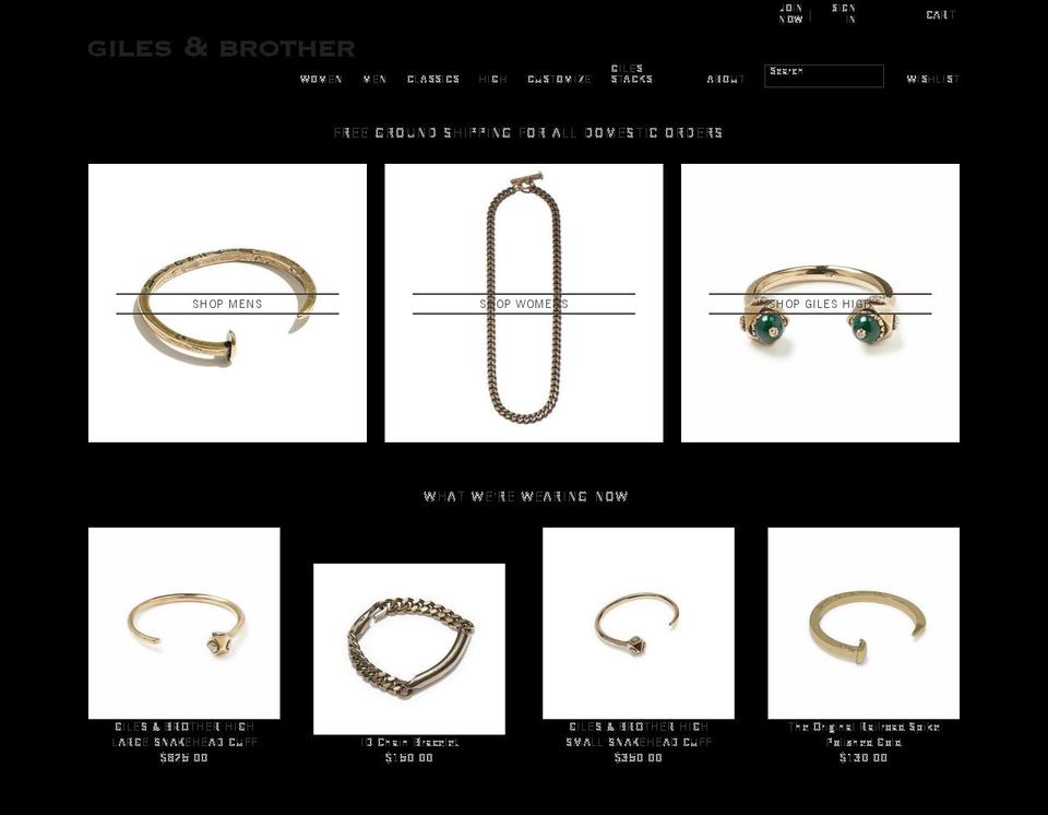 gilesandbrother.com shopify website screenshot