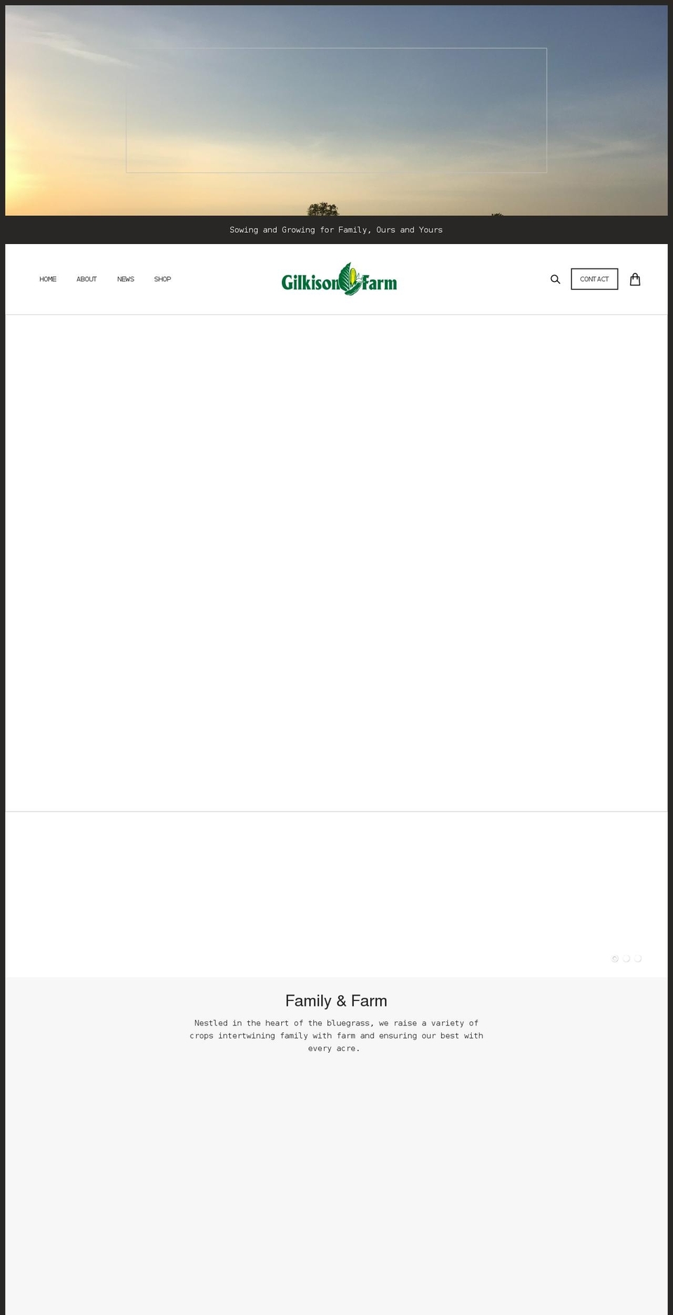 gilkisonfarm.com shopify website screenshot