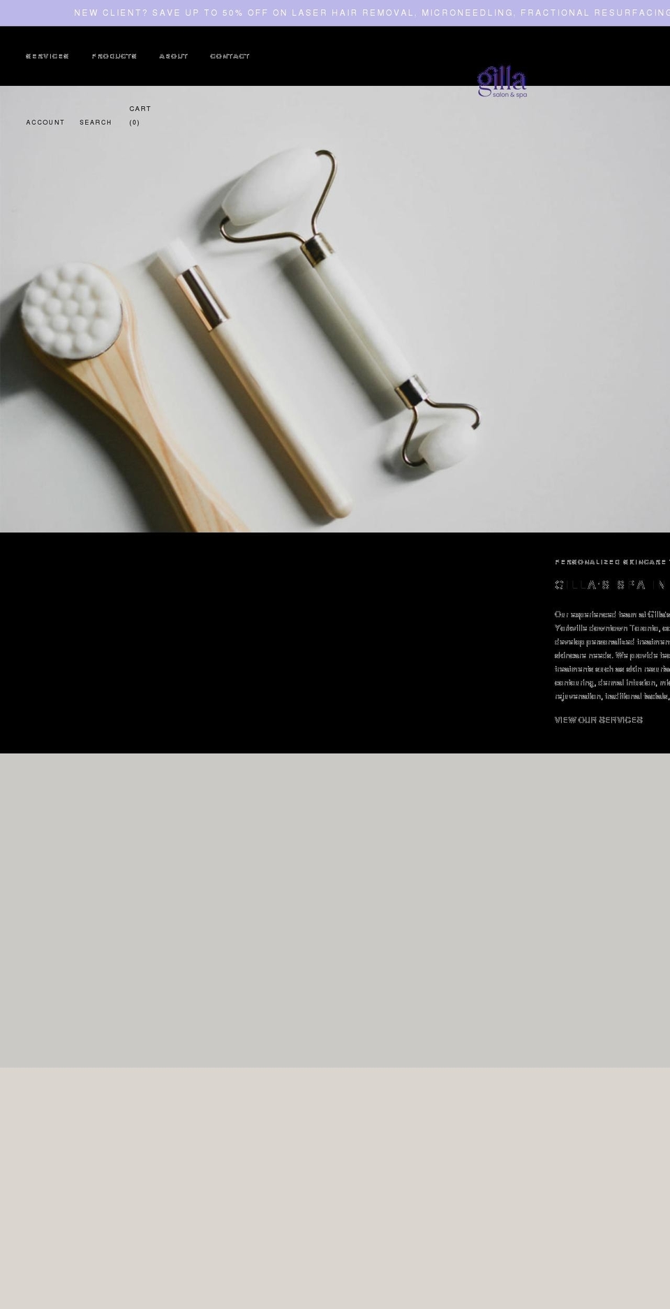 gillasalonandspa.com shopify website screenshot