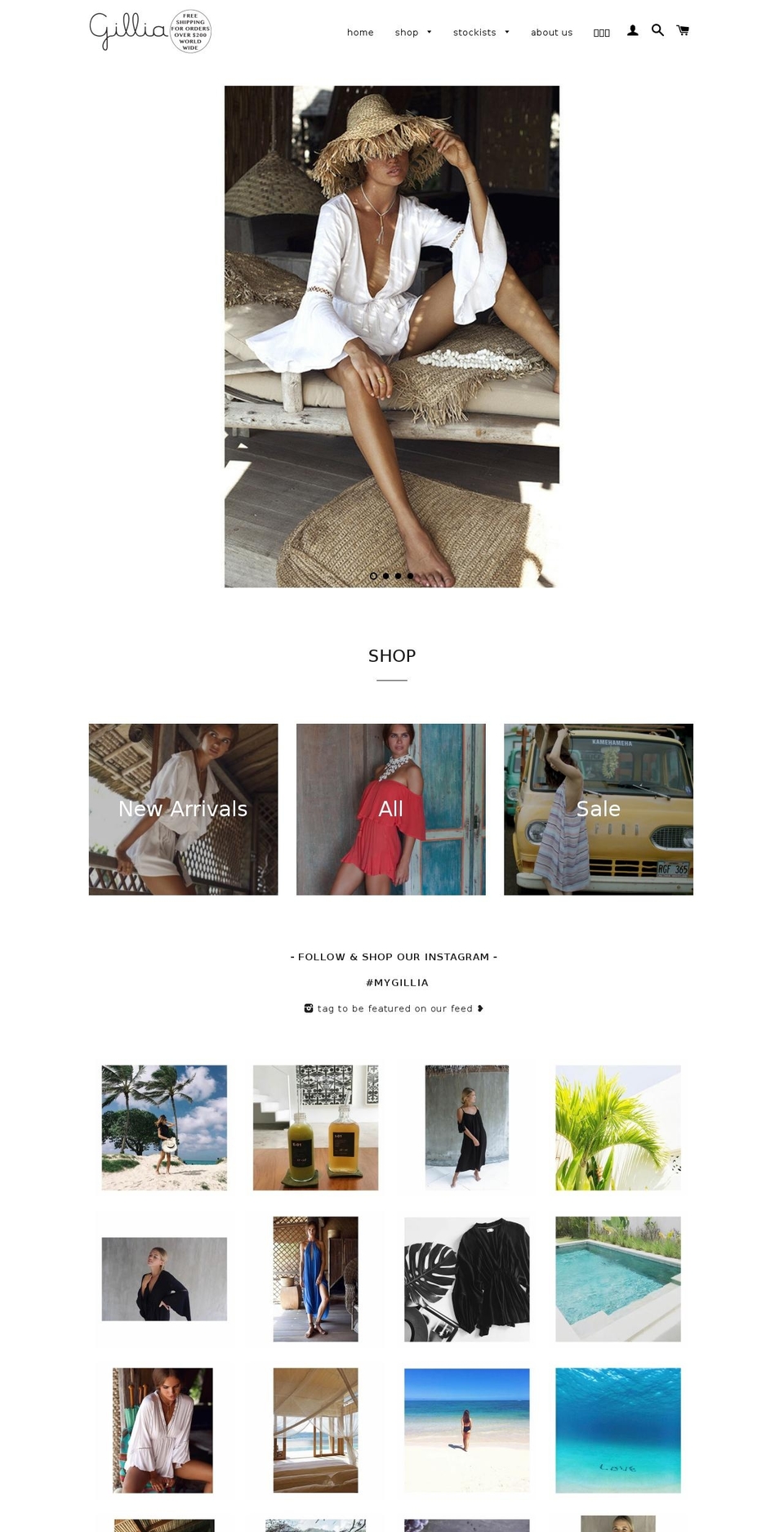 gilliaclothing.com shopify website screenshot