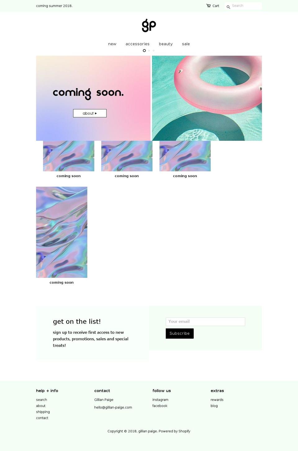 gillian-paige.com — Shopify storefront screenshot