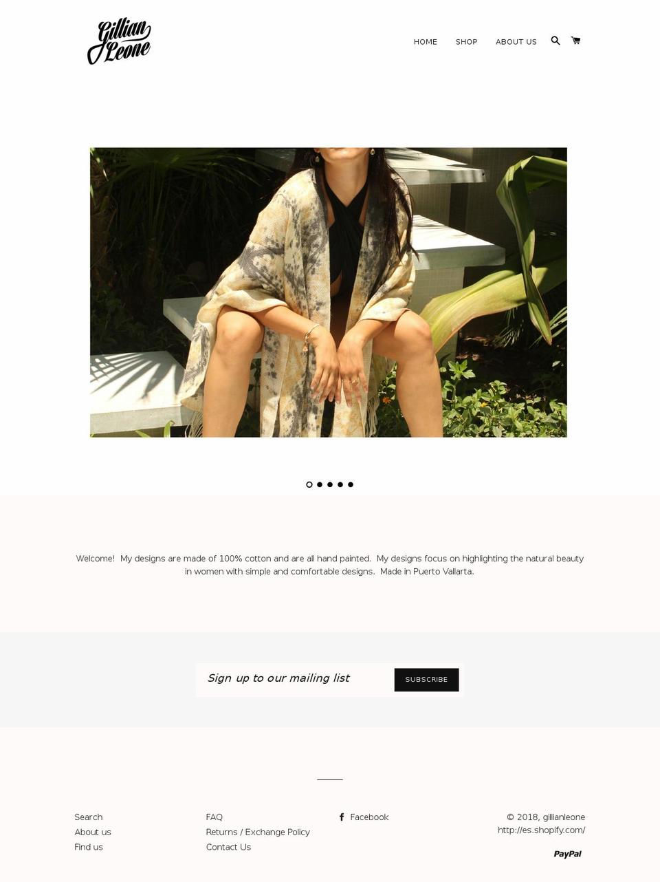 gillianleone.com shopify website screenshot