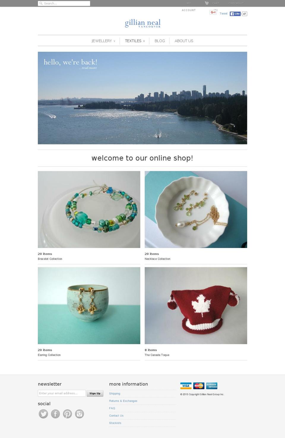 gillianneal.ca shopify website screenshot