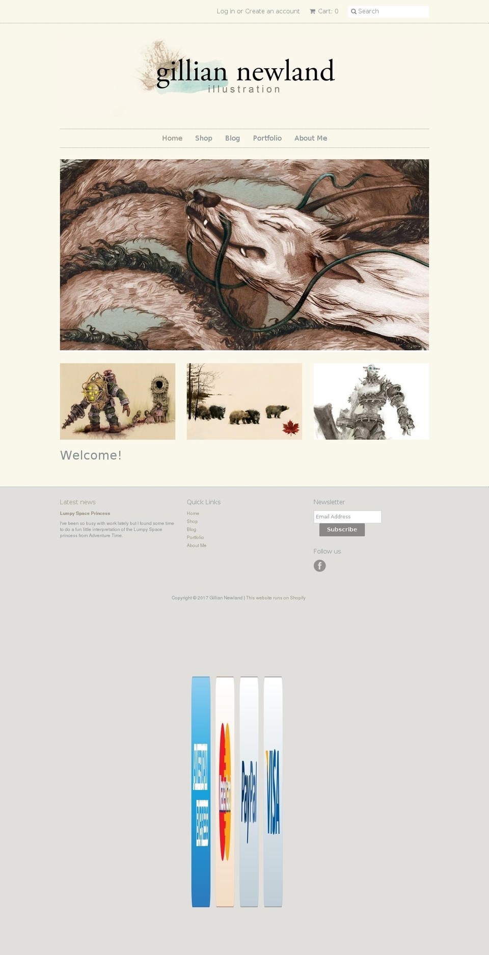 gilliannewland.com shopify website screenshot