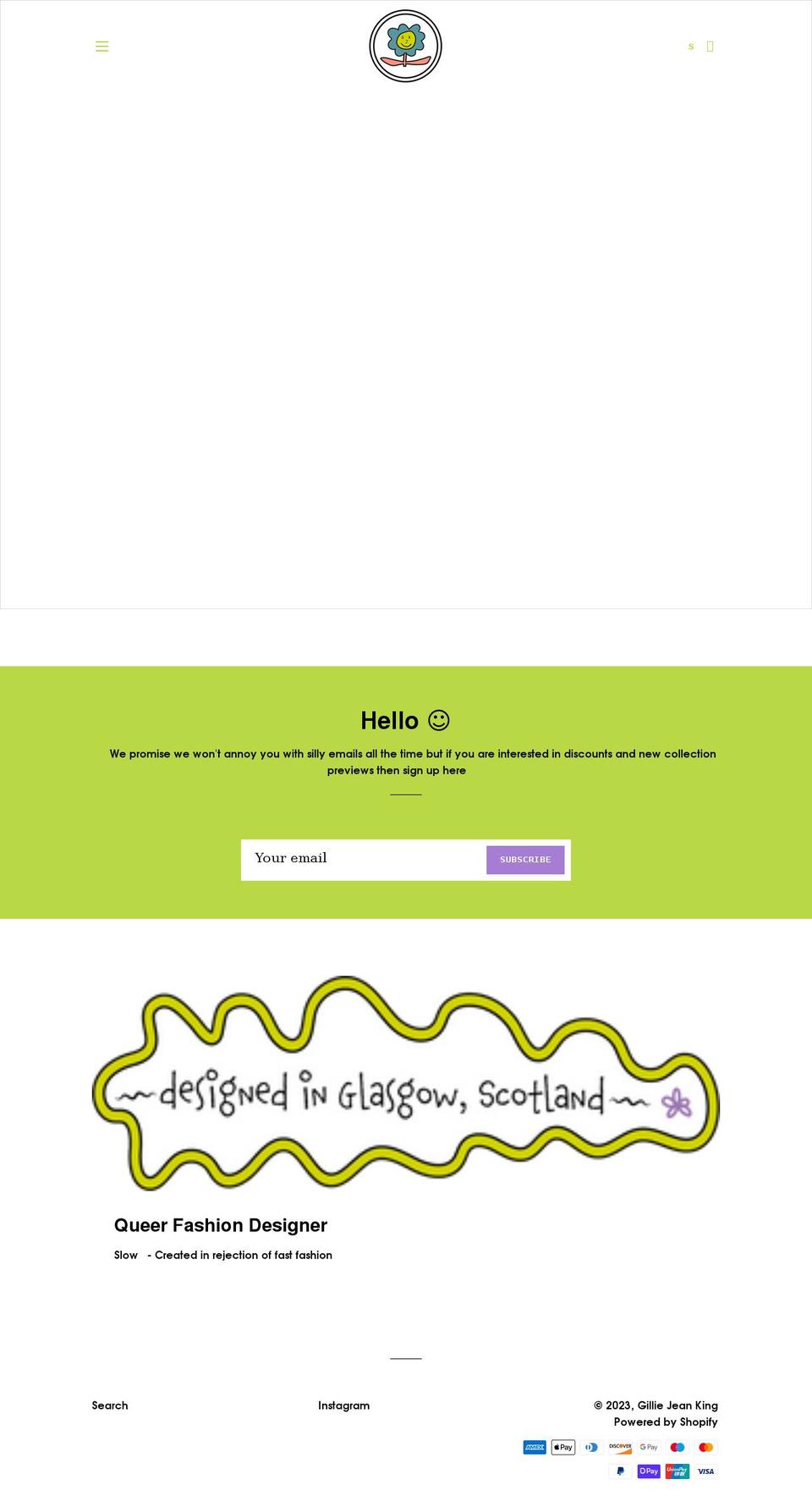 gilliejeanking.co.uk shopify website screenshot
