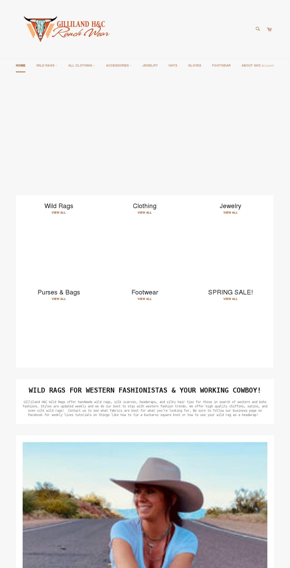 gillilandhcwildrags.com shopify website screenshot