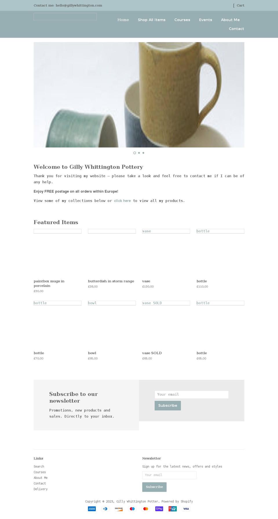 gillywhittington.com shopify website screenshot