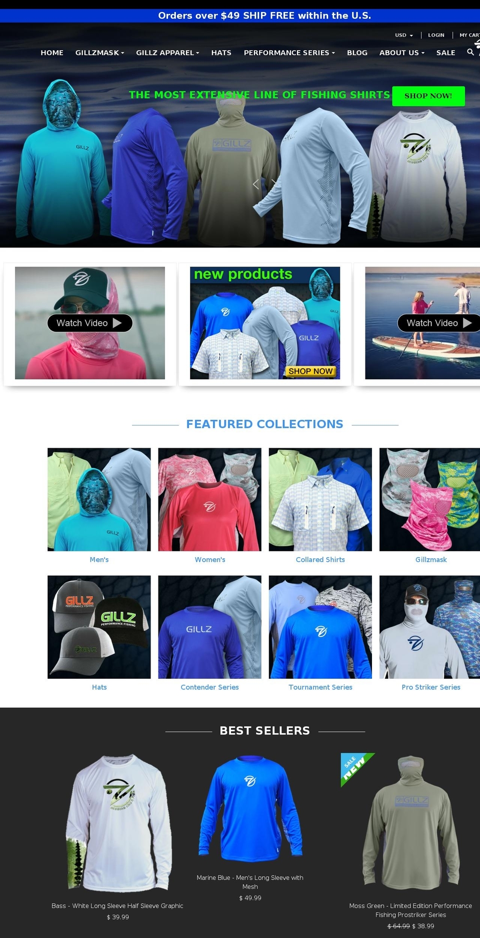 gillzoutdoor.com shopify website screenshot