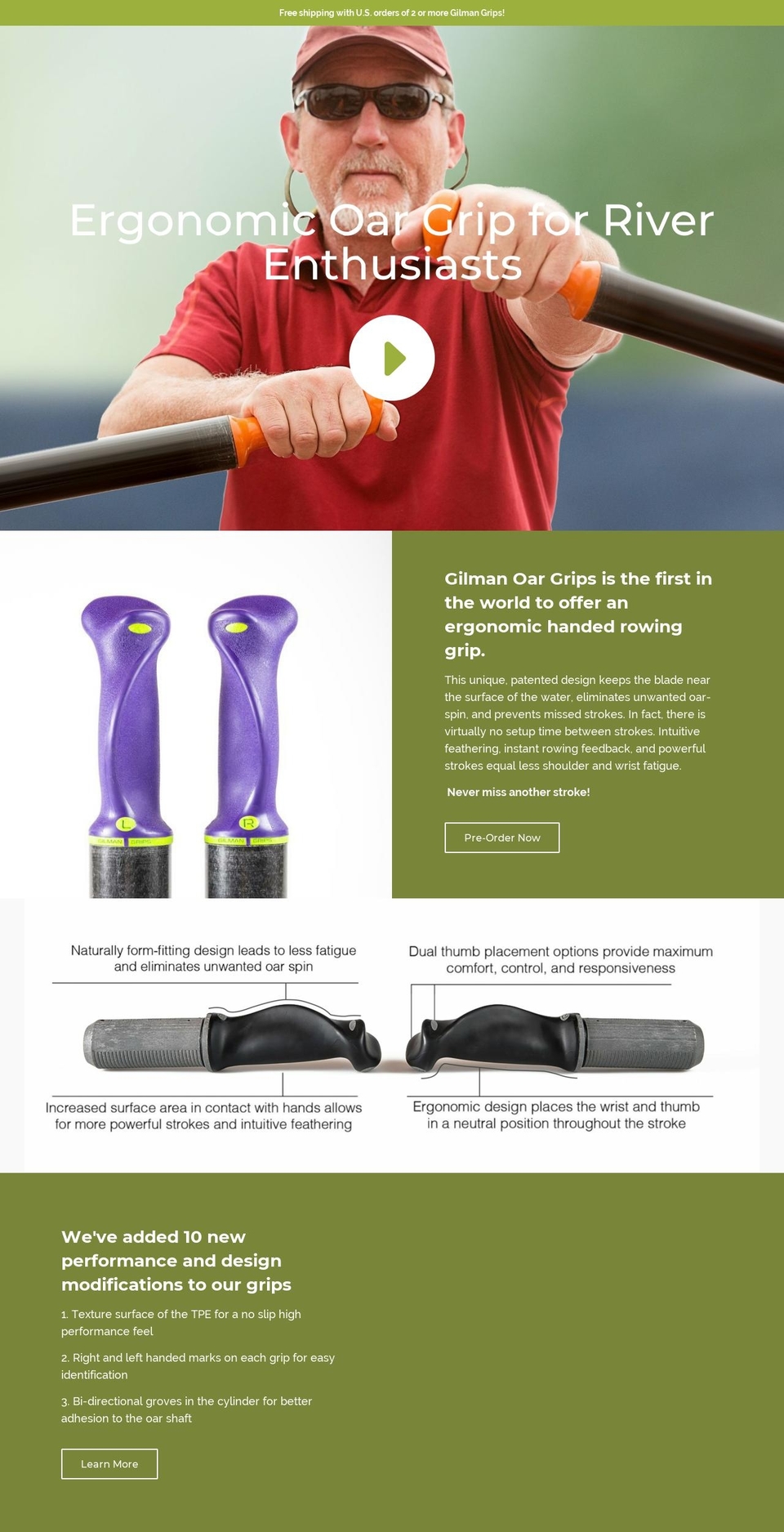 gilmanoargrips.com shopify website screenshot