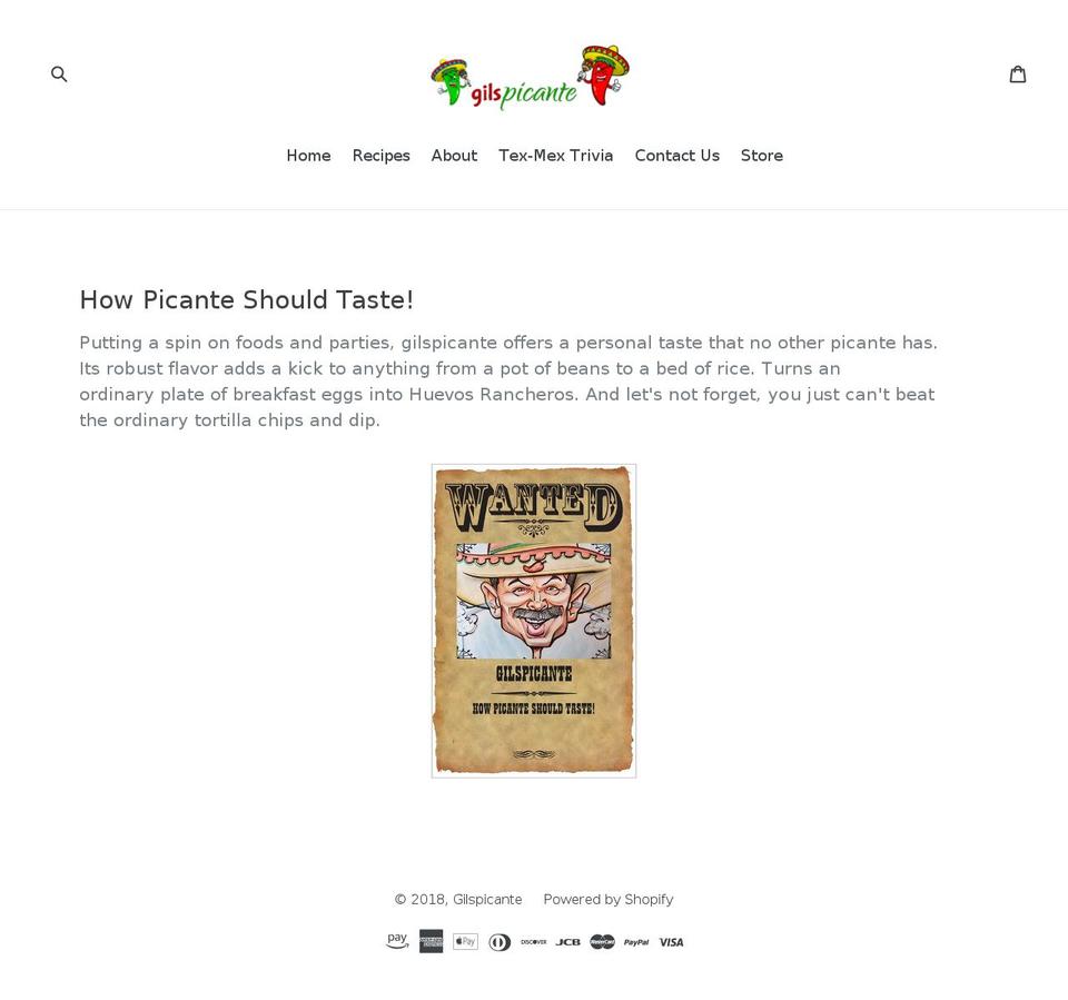 gilspicante.com shopify website screenshot