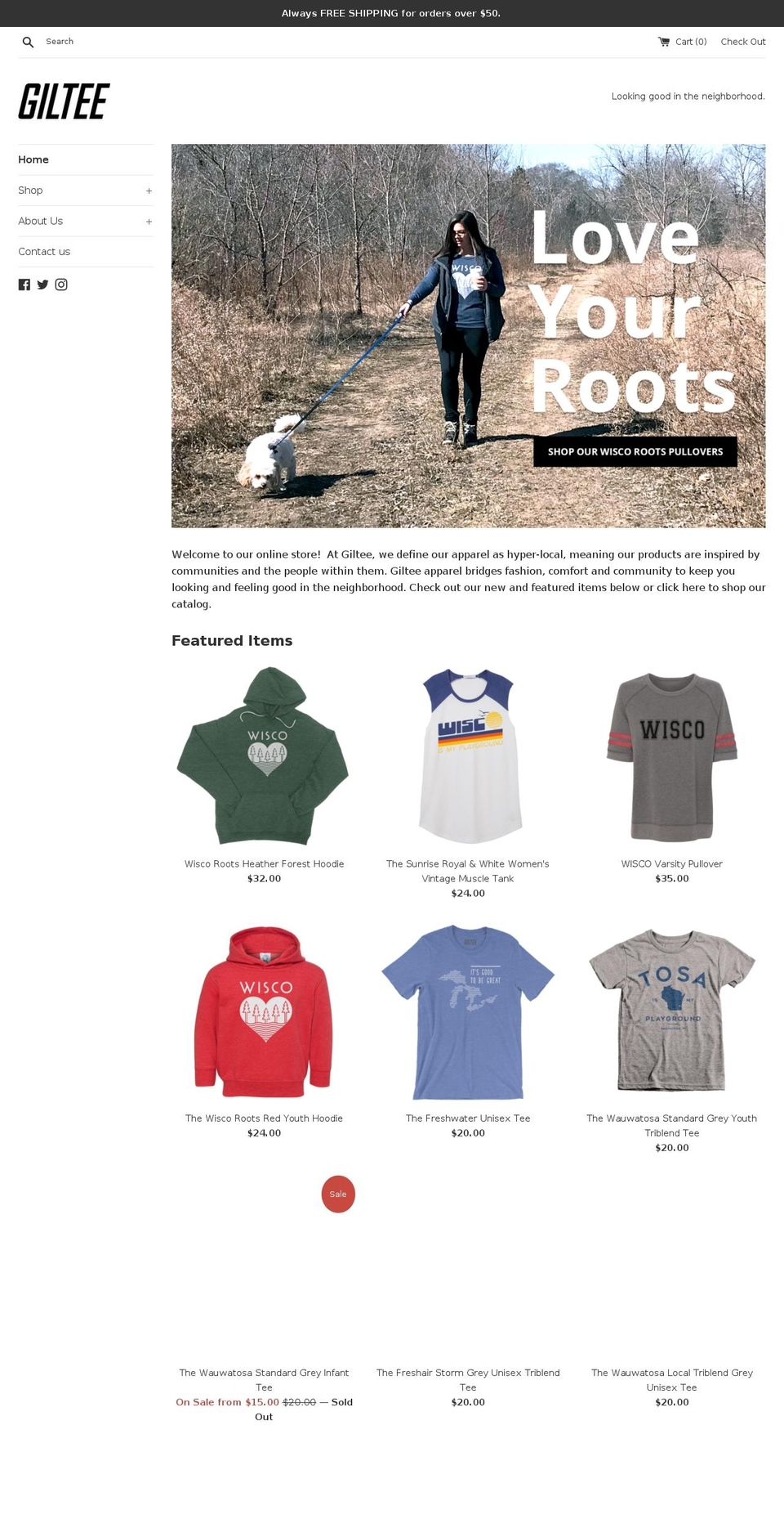 giltee.com shopify website screenshot