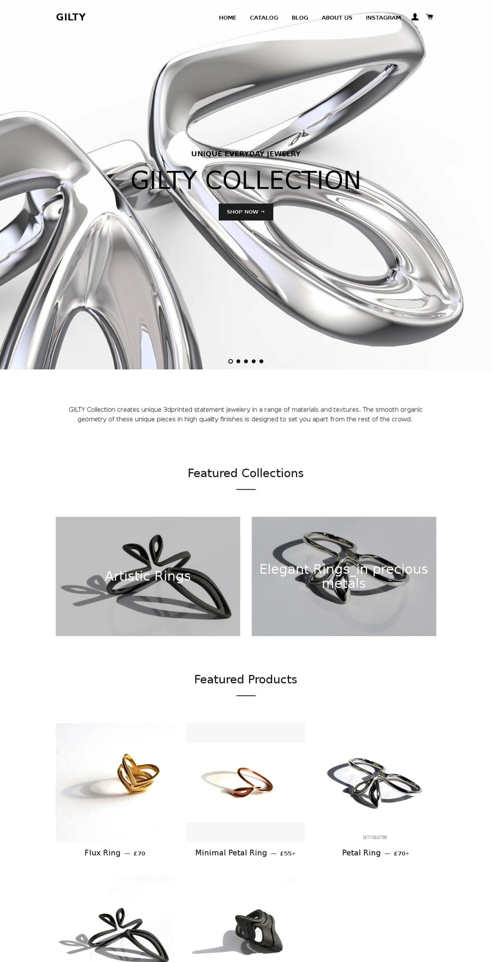 giltycollection.com — Shopify storefront screenshot