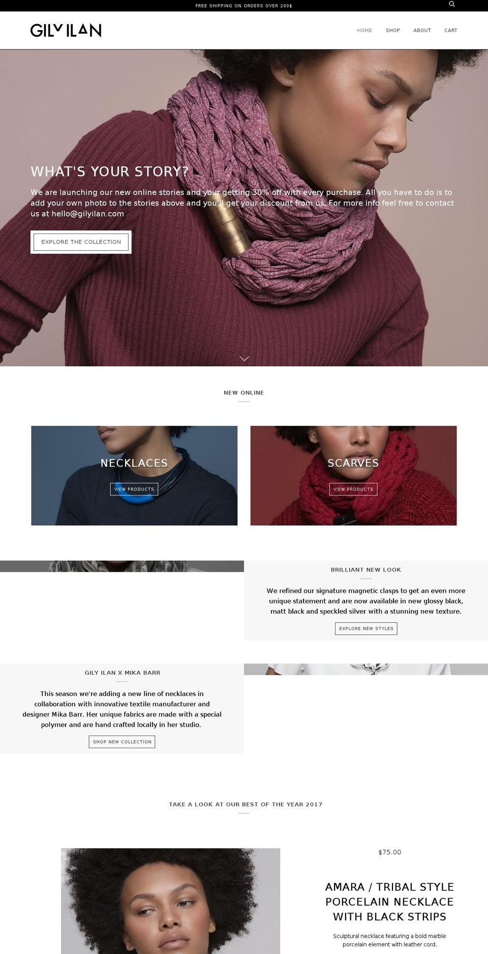 gilyilan.com shopify website screenshot