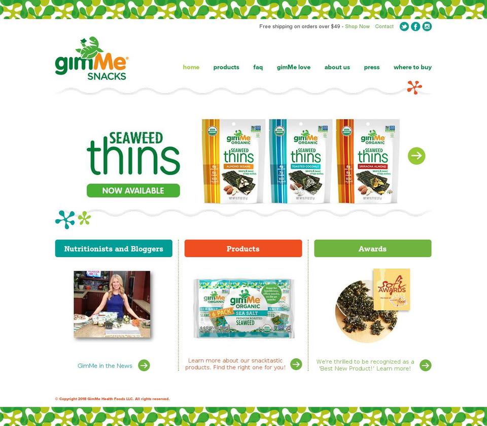 gimMe Health Foods Shopify theme site example gimme-health.com