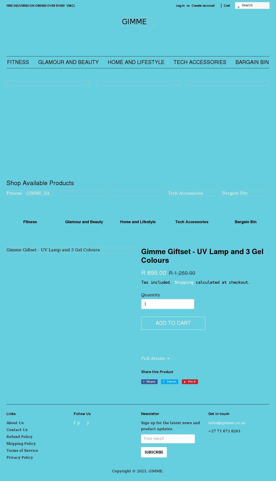 gimme.co.za shopify website screenshot