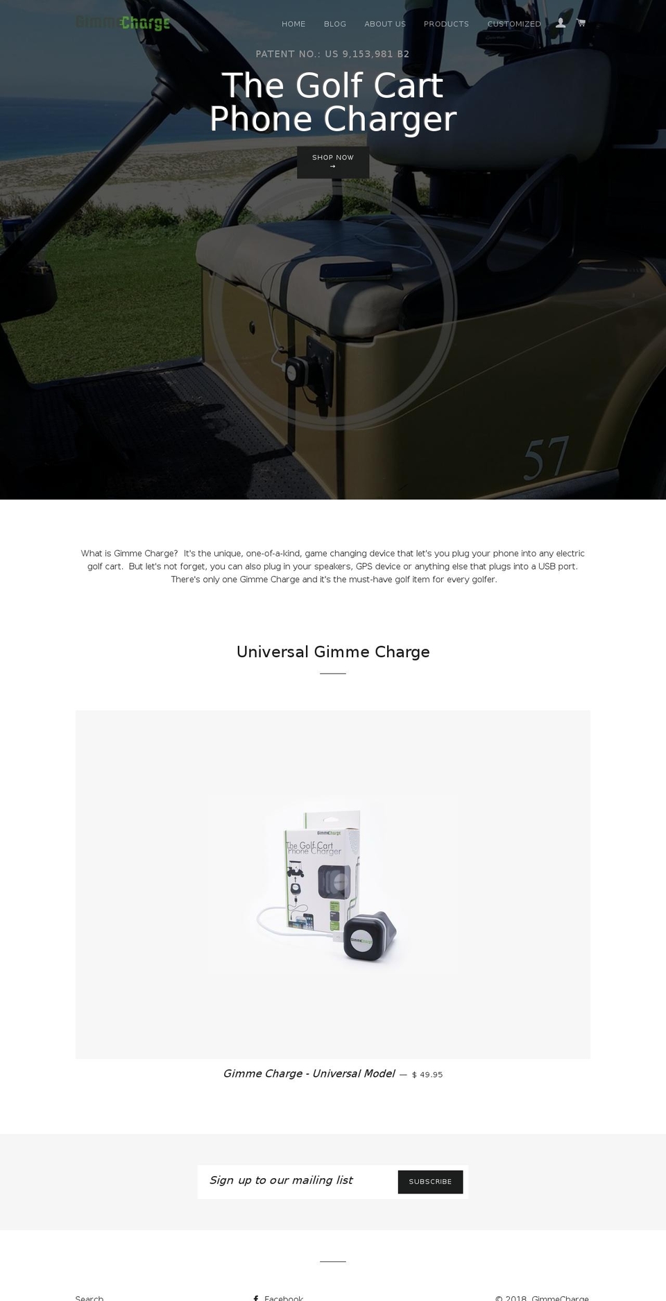 gimmecharge.net shopify website screenshot