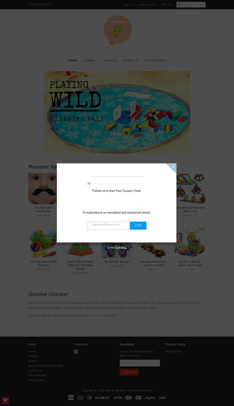 gimmedatstore.com — Shopify storefront screenshot