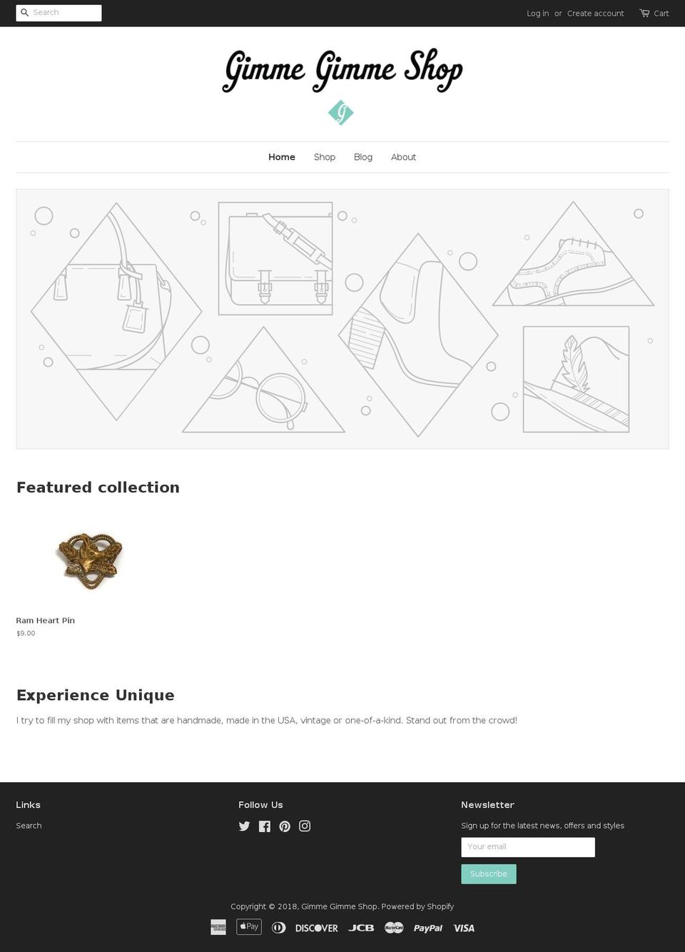 gimmegimmeshop.com — Shopify storefront screenshot