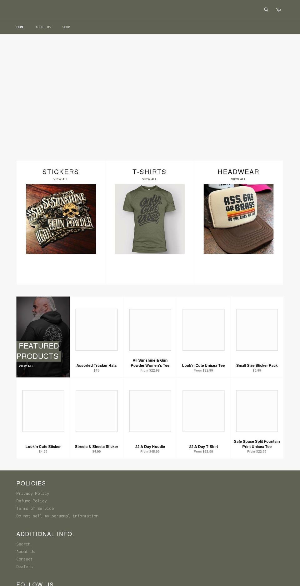 gimmethegunstuff.com shopify website screenshot