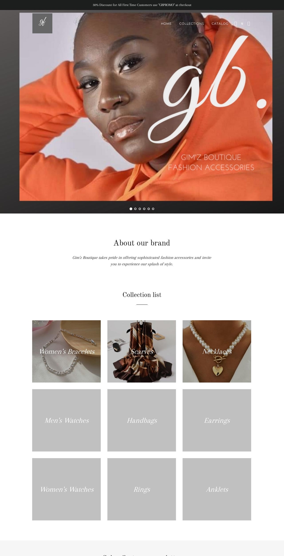 gimzboutique.com shopify website screenshot