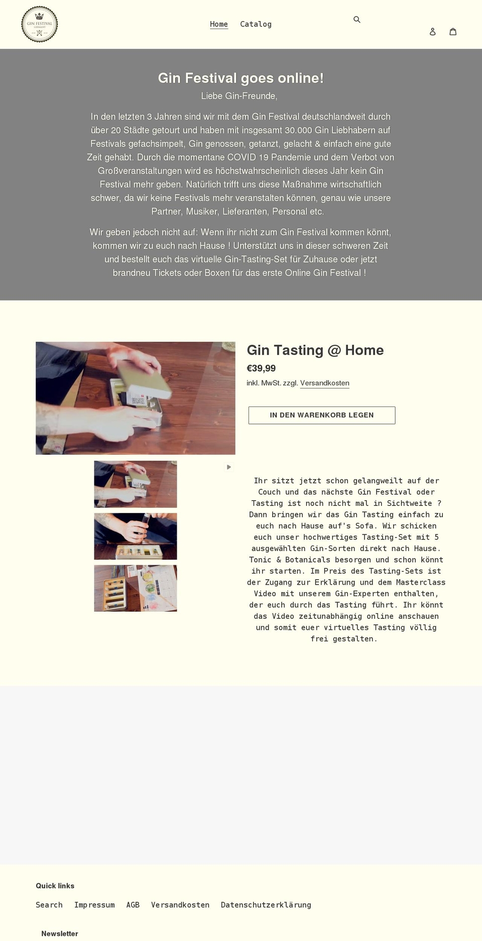 gin-festival.com shopify website screenshot
