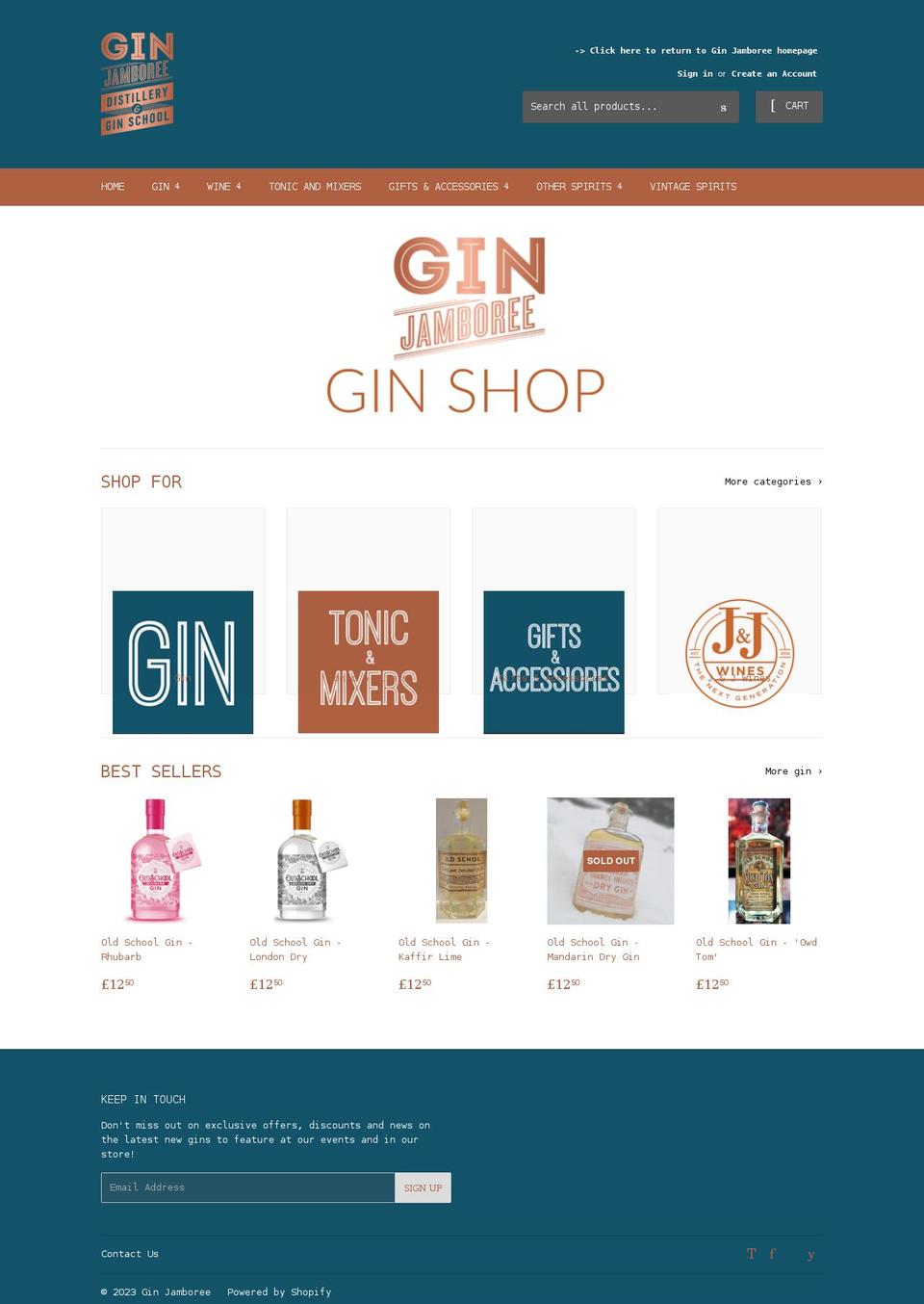 gin-jamboree.myshopify.com shopify website screenshot