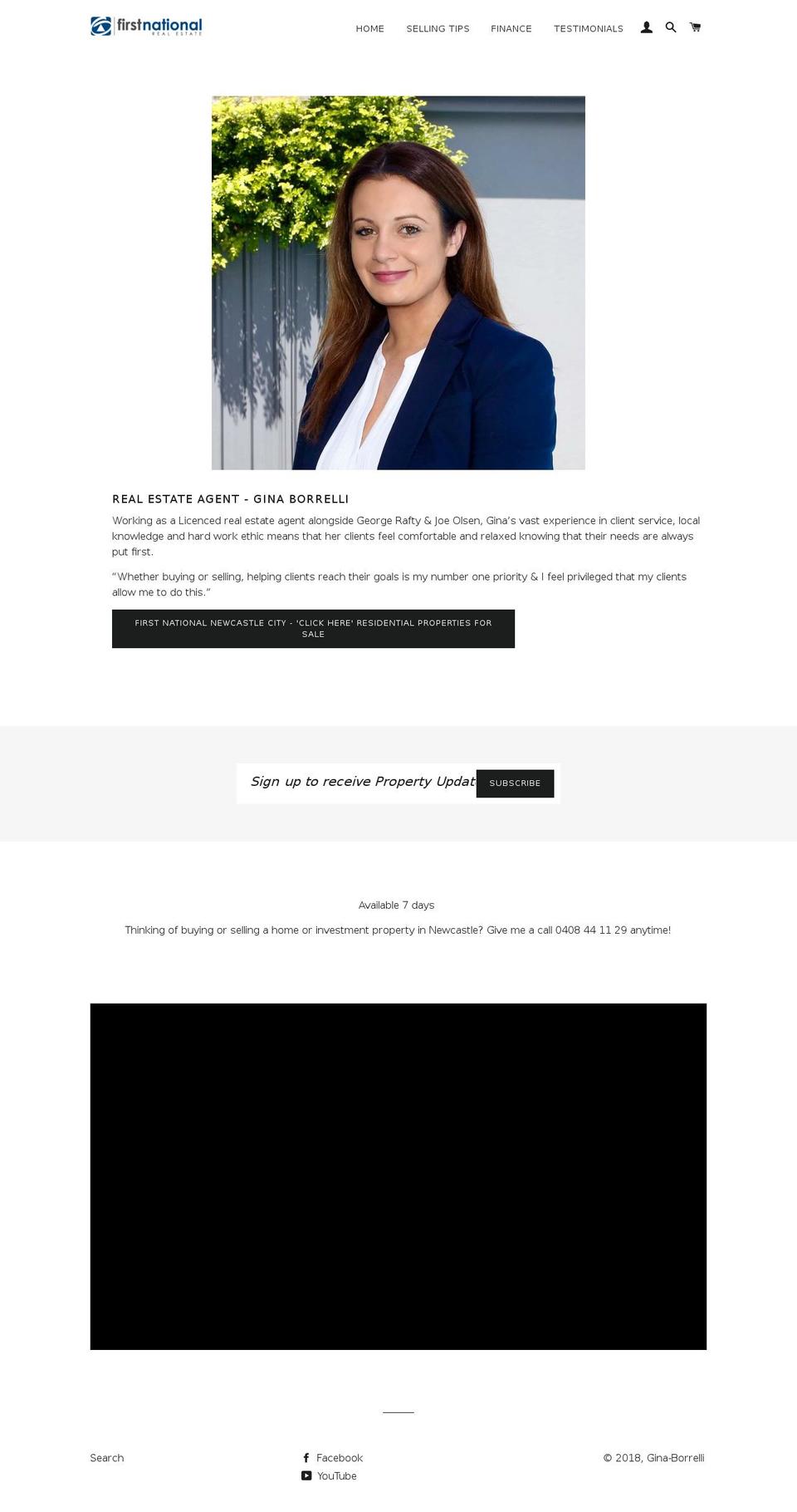 ginaborrelli.com.au shopify website screenshot