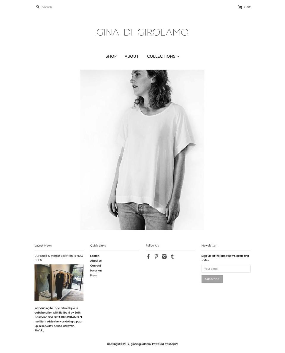 ginadigirolamo.com shopify website screenshot