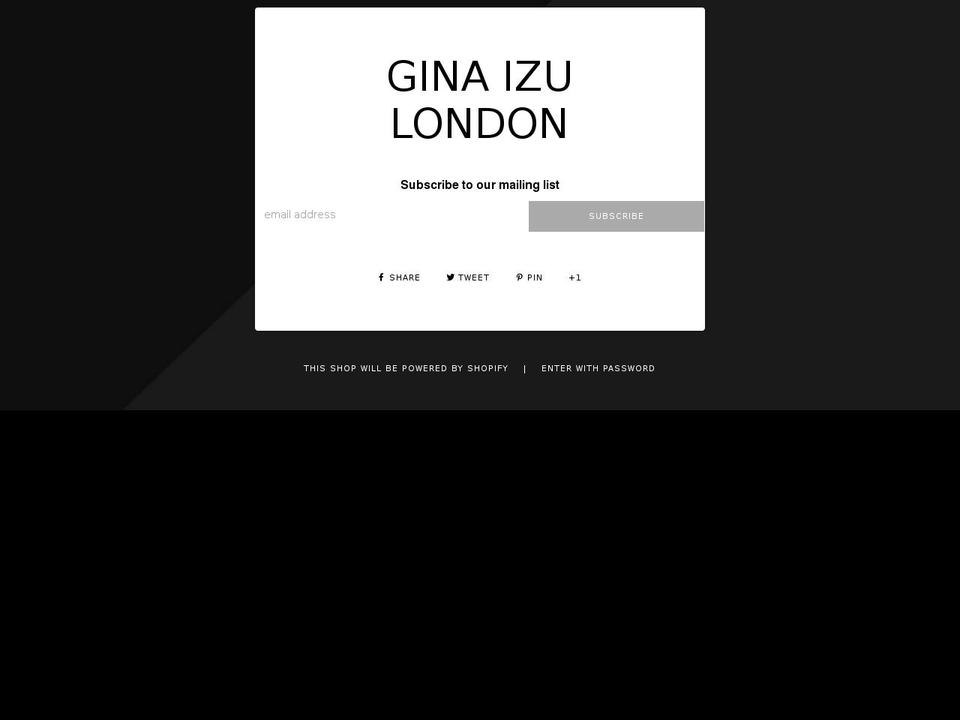 ginaizulondon.com shopify website screenshot