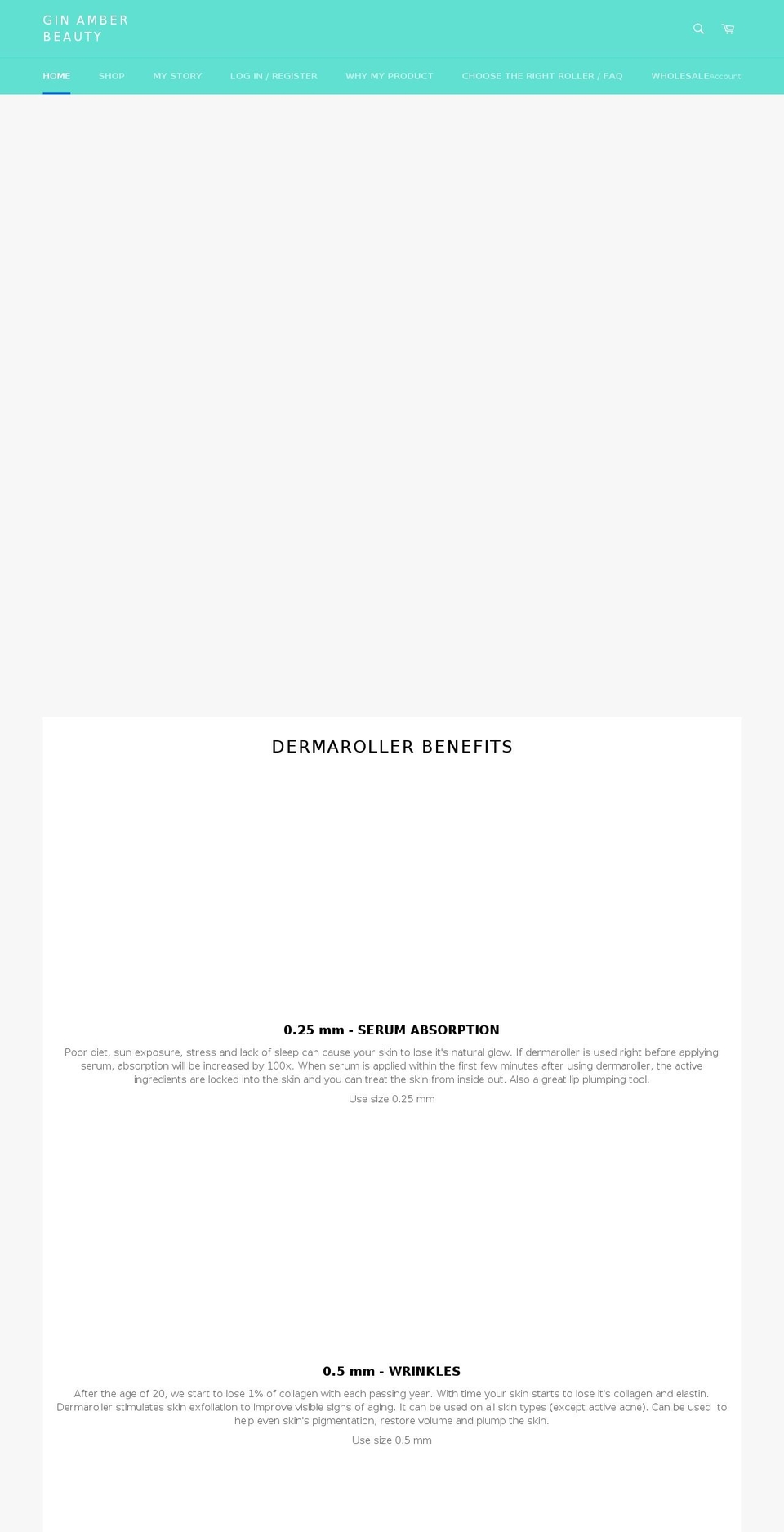 ginamber.com shopify website screenshot