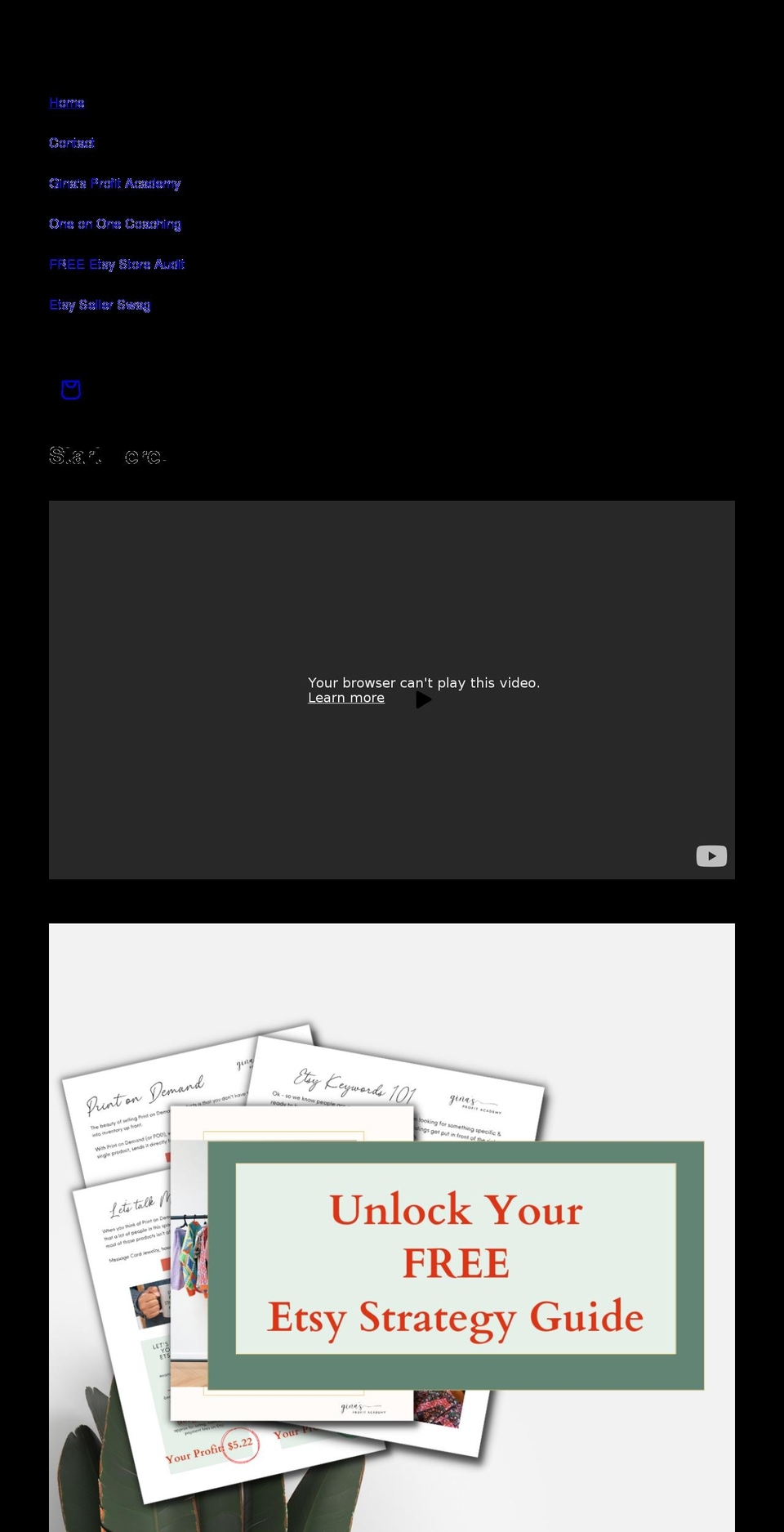 ginamenduni.com shopify website screenshot
