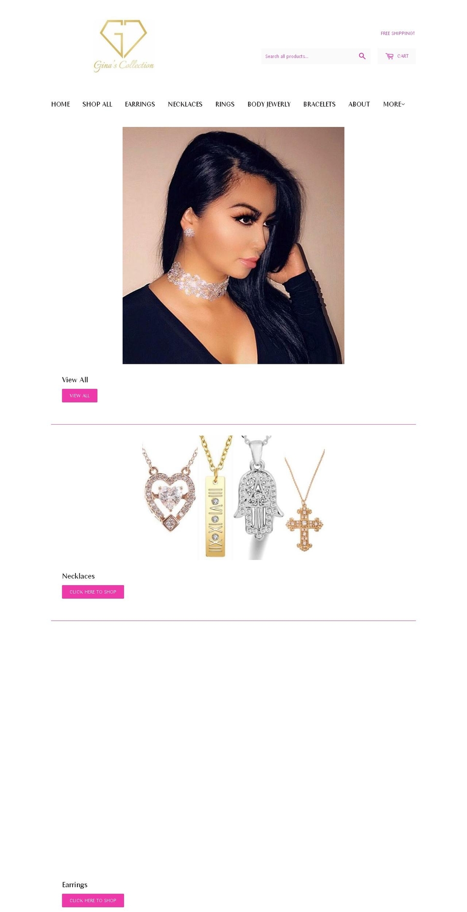 ginascollection.com — Shopify storefront screenshot