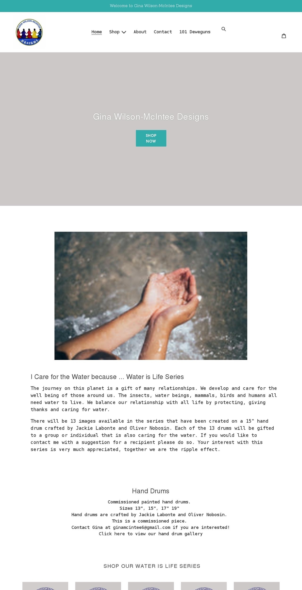 ginawilsonmcintee.com shopify website screenshot
