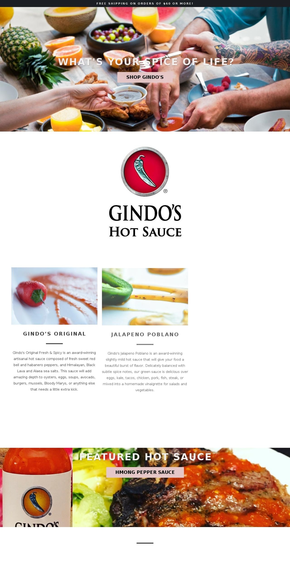 gindos.com shopify website screenshot