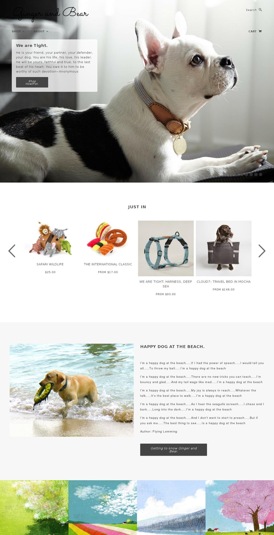 gingerandbear.com.sg shopify website screenshot