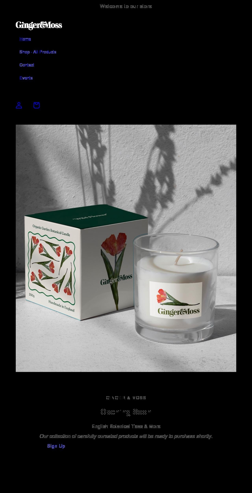 gingerandmoss.co.uk shopify website screenshot