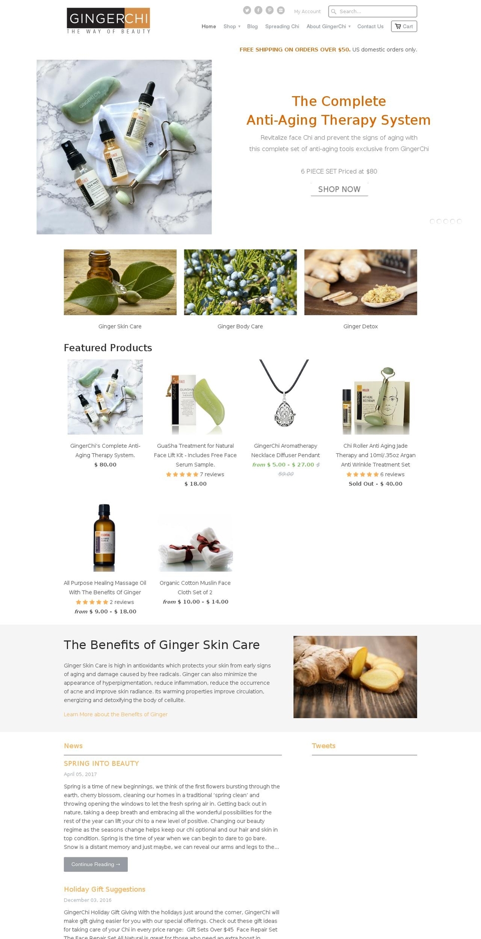 gingerchi.com shopify website screenshot