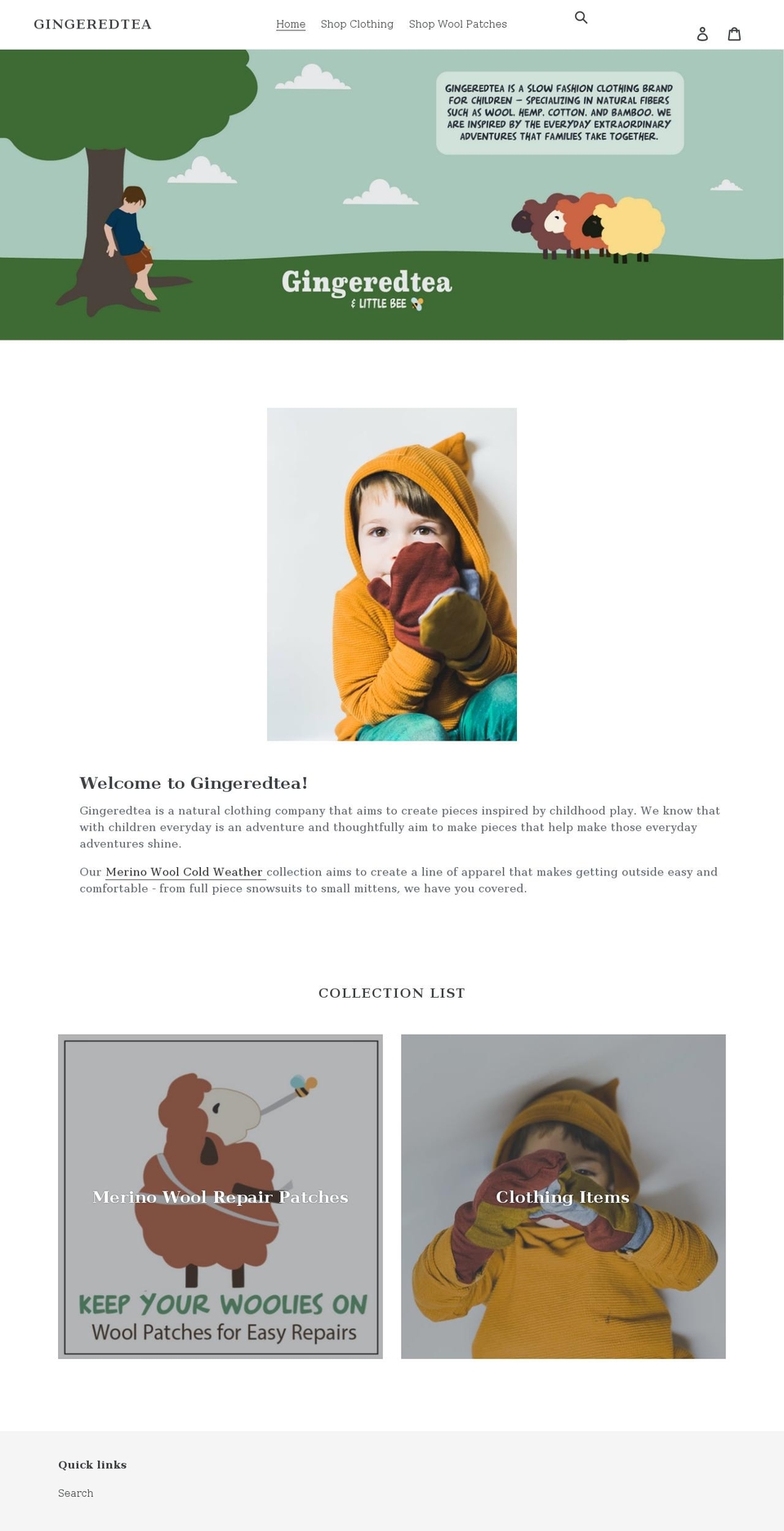 gingeredtea.com shopify website screenshot