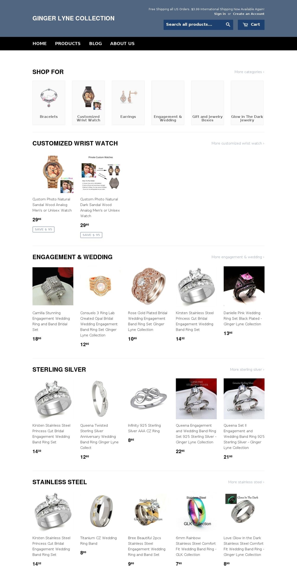 gingerlynecollection.com — Shopify storefront screenshot